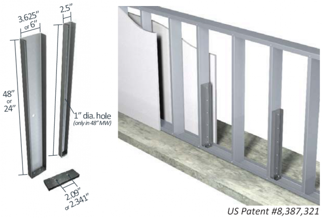 Midwall™ Knee Wall Brace Kit 2-1/2" Wall Width x 24" Height