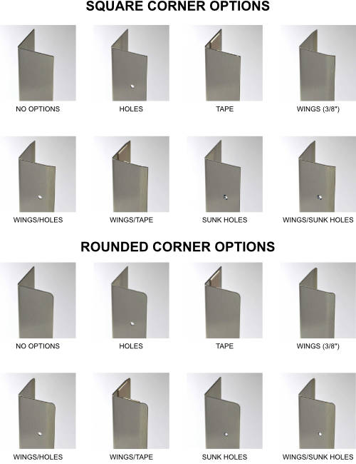 Corner guard finish options